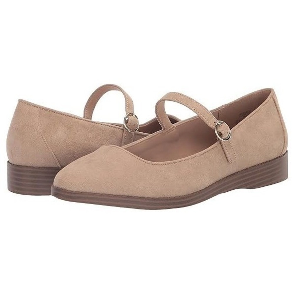 Anne Klein Women's 5M Sissy Mary Jane Flat Comfort Shoes Iflex Technology Sand
